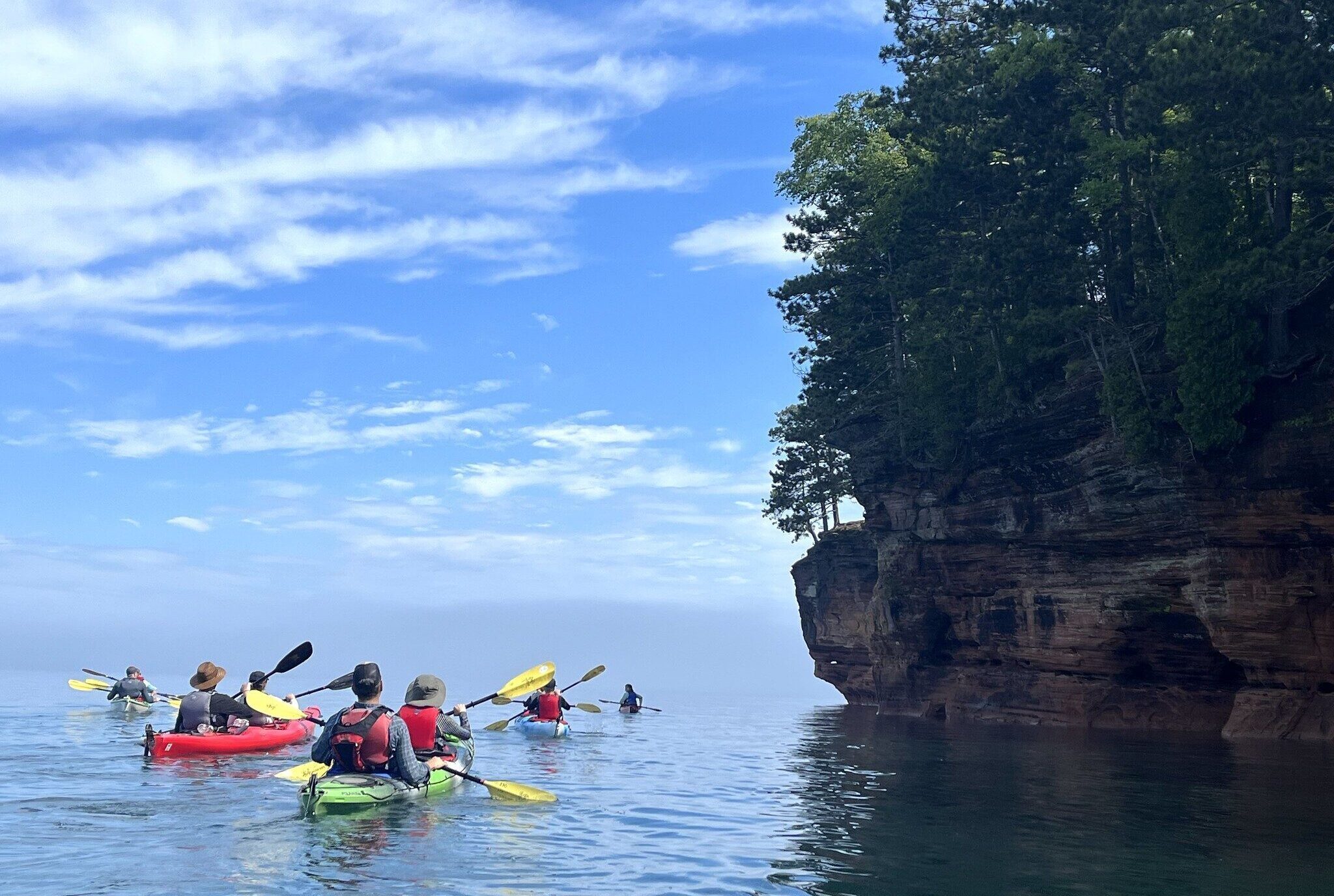 Field Trip participants kayaking on the lake