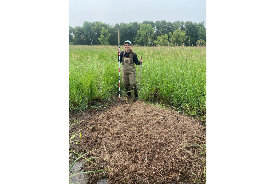 Arianna doing field work during her internship with the International Crane Foundation through NRF’s Diversity in Conservation Internship program. 