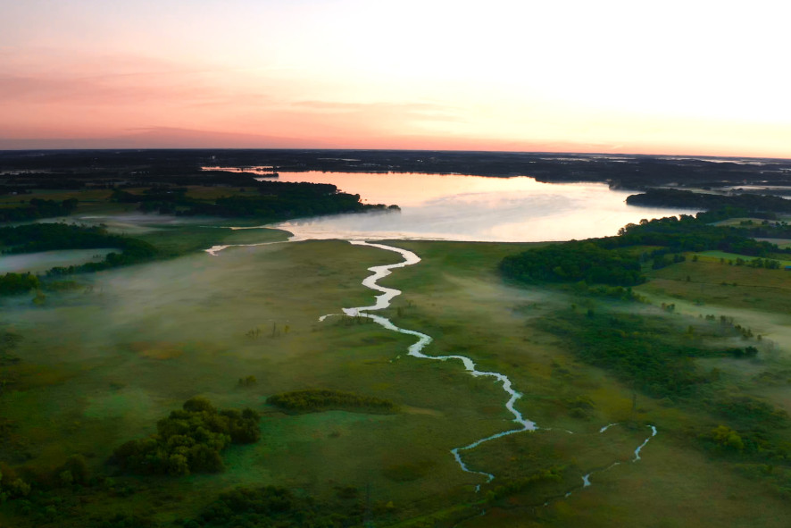 Aeriel Shot Of Waubesa Wetlands By Ben Albert, a 2024 conservation highlight